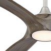 60" Casa Vieja Padera Modern Indoor Outdoor Ceiling Fan with Dimmable LED Light Remote Brushed Nickel Light Wood Damp Rated for Patio Exterior House - 3 of 4