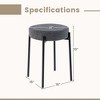 Costway Bar Stools Set of 4 Home Upholstered Stools with Metal Legs & Anti-slip Foot Pads Dark Grey/Light Grey/Beige - 3 of 4