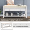 Entryway Storage Bench, Solid Wood Storage Bench with Open Shoe Rack, 2 Drawers, Multipurpose Shoe Bench with Padded Cushion for Hallway - 3 of 4