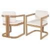 Christopher Knight Home Dune Modern U-shaped Acacia Wood Upholstered Patio Dining Chair with Cushions (Set of 2) - 2 of 4
