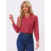 INSPIRE CHIC Women's Metallic Vintage Long Sleeve Gilding Shiny Dots Stars Top - 3 of 4