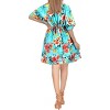 HAPPY BAY Women's Beachwear Summer Swim Beach Dress Cover Ups for Swimwear Women Short Fall Swimsuit Coverups for Women Tops XL-XXL Blue, Floral - 3 of 3