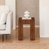 MH London Fritz 22" Solid Wood End Table Square Top in Walnut - 3 of 4