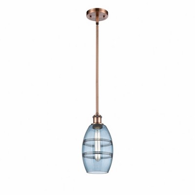 Vaz - 1 Light Stem Hung Mini Pendant In Industrial Style-8.13 Inches Tall and 5.88 Inches Wide