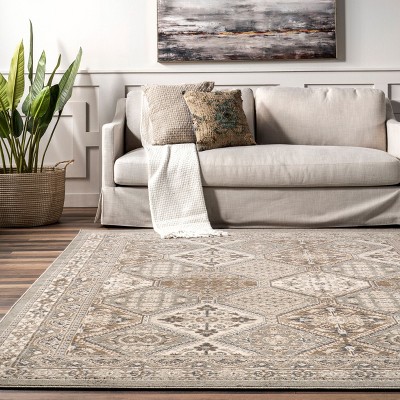 Becca Gray and Taupe 9' x 12' Synthetic Area Rug