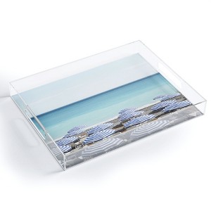 Henrike Schenk - Travel Photography Blue Beach Umbrellas Photo Acrylic Tray -Deny Designs - 1 of 4
