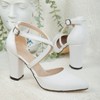 Sina - White Bridal Block Heels | Forever & Always Shoes - 3 of 4