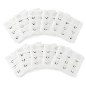 Allegra K Women's 3 Hook 3 Row Stretchy Bra Strap Extenders Hooks Bra Band - 1 of 4