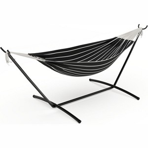 Nasitip Double Hammock with Steel Stand & Carry Bag,2-Person Hammock Bed,Brazilian-Style,450lb Capacity - 1 of 4