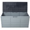 Okak 75 Gallon All-Weather Deck Box, Patio Storage Box with Wheels, Outdoor Storage Cabinet for Garden Tools, Pool Toys, Gray - 2 of 4