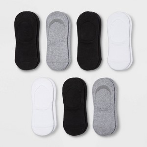 Women's Cushioned 6+1 Bonus Pack Liner Athletic Socks - All In Motion™ White/Heather Gray/Black 4-10 - 1 of 3