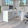 PAGED L Shaped Home Office Desk Morden Writing Desk with 2 Open Shelves and Storage Cabinet for Office, Study - 2 of 4