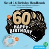 Big Dot of Happiness 60th Birthday Paper Crowns, Happy Birthday Party Headbands for Adults, DIY Black & Gold Milestone Party Hat Favors, 16 Count - 3 of 4