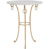 Tamara Ringed Round Top Gold Accent Table - Gold/White - Safavieh. - 3 of 4