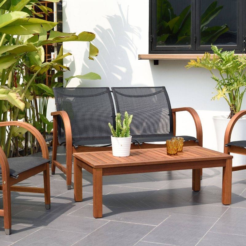 Amazonia 4pc Caprice Outdoor Patio Conversation Furniture Set Black, 3 of 5
