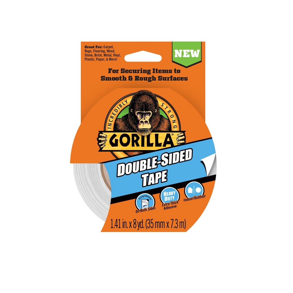 Gorilla Double Sided Tape: Heavy Duty Mounting Adhesive, Black, 1.41" Width, 24' Length, Art & Office Use