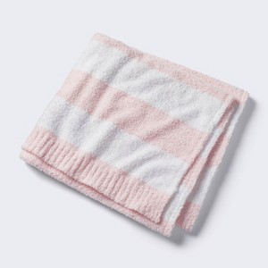 Chenille Stripe Baby Blanket - Light Pink and White Stripe - Cloud Island™ - 1 of 4