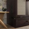 Queen Size Murphy Bed Cabinet with Charging Station, Vintage Rattan Design & Spacious Drawer | Space-Saving Bed Frame for Small Spaces - 3 of 4