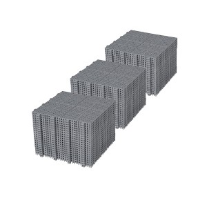 GlasFlength Carpet Tiles 60 Pack 12" Interlocking Deck Tiles 6613LBS Weight Capacity Waterproof for Bathroom Balcony, Gray, 12"*12"*0.43" - 1 of 4