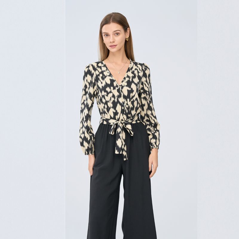 Women's Belted Leopard Print Long Sleeve Jumpsuit - Cupshe, 4 of 9