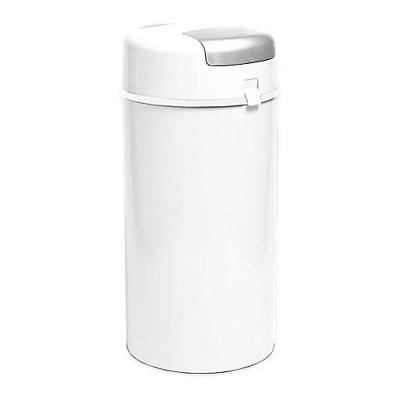 Bubula Step 64418 Premium Steel & Aluminum Diaper Waste Pail with Air Tight Lid and Security Lock for Nursery or Any Room Use, White and Silver