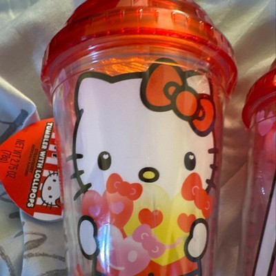 Galerie Hello Kitty Cup with Lid, Red and Blue Lollipops  Included, Character Tumbler Cup with Reusable Straw, Party Favor: Tumblers  & Water Glasses