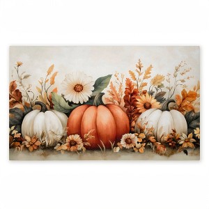 Stupell Industries Autumn Harvest Pumpkins & Flowers Printed Outdoor Door Mat, design by Creative Studio, 18"x30" - 1 of 4