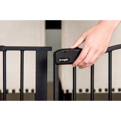 Black Steel Widespan Safety Gate with Walk-Through Door