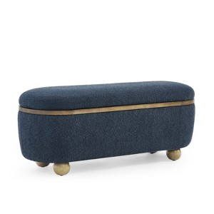 DSVIMOY Storage Ottoman Bench, Upholstered Ottoman Bench with Storage and Seating for Bedroom, Living Room, Dark Blue, 43.31"*15.75"*17.52" - 1 of 4