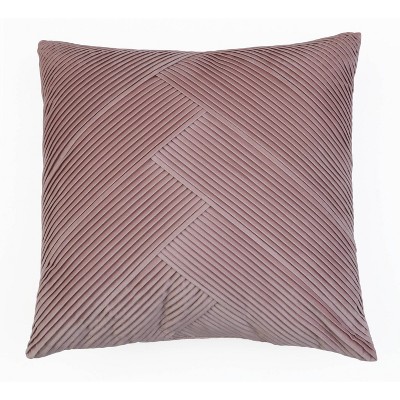 20"X20" Abigail Pleated Velvet Pillow Pink - Decor Therapy