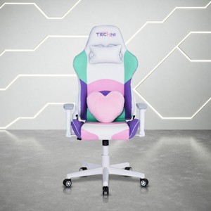 Gaming Chair with Adjustable Arms, Reclining Back, Lumbar Support Kawaii Style for Gaming Setup or Streaming -3irtyhousy - 1 of 4