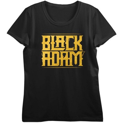 Black Adam Gold Text Logo Juniors Black T-shirt