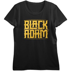 Black Adam Gold Text Logo Juniors Black T-shirt - 1 of 1