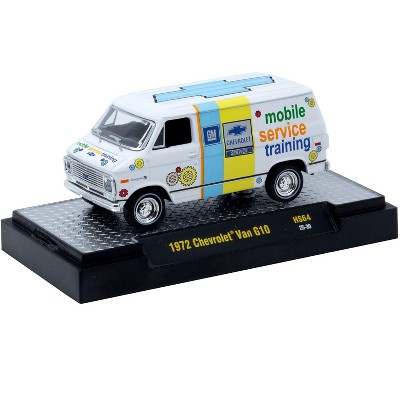 1972 Chevrolet G10 Van "Chevrolet Mobile Service Training" White with Graphics Limited Ed 1/64 Diecast Model Car by M2 Machines