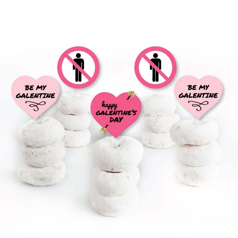 Big Dot of Happiness Be My Galentine - Dessert Cupcake Toppers - Galentine's and Valentine's Day Party Clear Treat Picks - Set of 24, 2 of 8