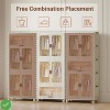 3 Tier Portable Wardrobe Closet w/Doors - Clothes Organizer w/Wheels Collapsible Wardrobe Closet with Hanging Rod - 4 of 4
