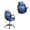 Simple Relax Office Chair with Padded Armrests in Black and Blue - 3 of 4