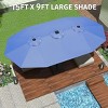 13FT Patio Umbrella, Rectangle Outdoor Umbrella, Double-Sided Market Table Umbrella With Crank Handle, Perfect for Pool, Garden, Deck, Backyard - 3 of 4