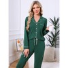INSPIRE CHIC Womens Long Sleeve Button Down with Pockets Notch Collar Pants  Pajama Sets - 4 of 4