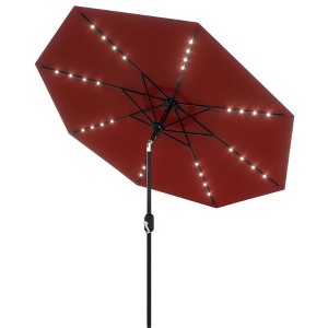 10FTPatio Umbrella with light, 8 Ribs Outdoor Tilt Market Table Umbrella, for Pool, Deck, Backyard, Balcony,Turquoise blue - 1 of 4