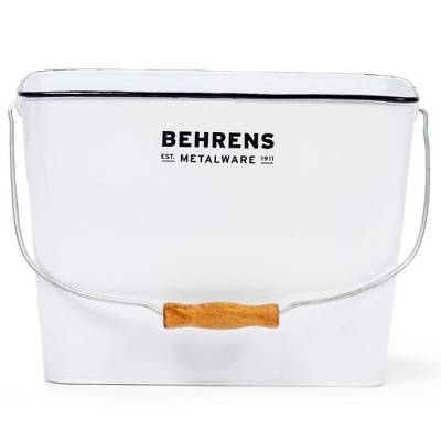 Behrens Rectangular Galvanized Steel Bucket White