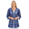 Collections Etc Open-Front Lace Border 3/4 Length Sleeve Crochet Cardigan - 2 of 4