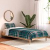 Deny Designs Twin Extra Long Avenie Winter Plaid 1 Polyester Comforter + Pillow Shams Blue: Machine Washable, Non-Woven Fabric, 300 Thread Count - 2 of 4