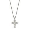 Black Bow Jewelry Men's Stainless Steel Brushed Textured Cross Necklace, 24 Inch - 2 of 4