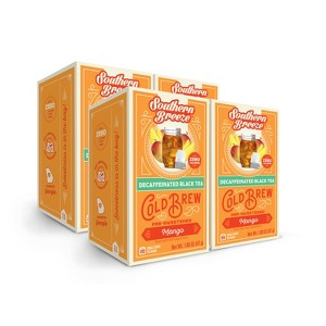Southern Breeze Decaf Cold Brew Sweet Tea Mango Iced Tea with 20 Individually Wrapped Tea Bags, Pack of 4 - 1 of 4