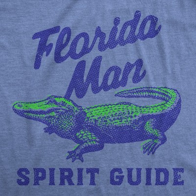 Мужские футболки Crazy Dog T-Shirts, Inc. Mens Funny T Shirts Florida Man Spirit Guide Sarcastic Gator Graphic Novelty Tee For Men - Crazy Dog Men's T Shirt for Animal Lovers Light Blue XL — фото 2