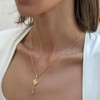 Adornia 14k Gold Plated Pave Clover Key Pendant Necklace - 2 of 3
