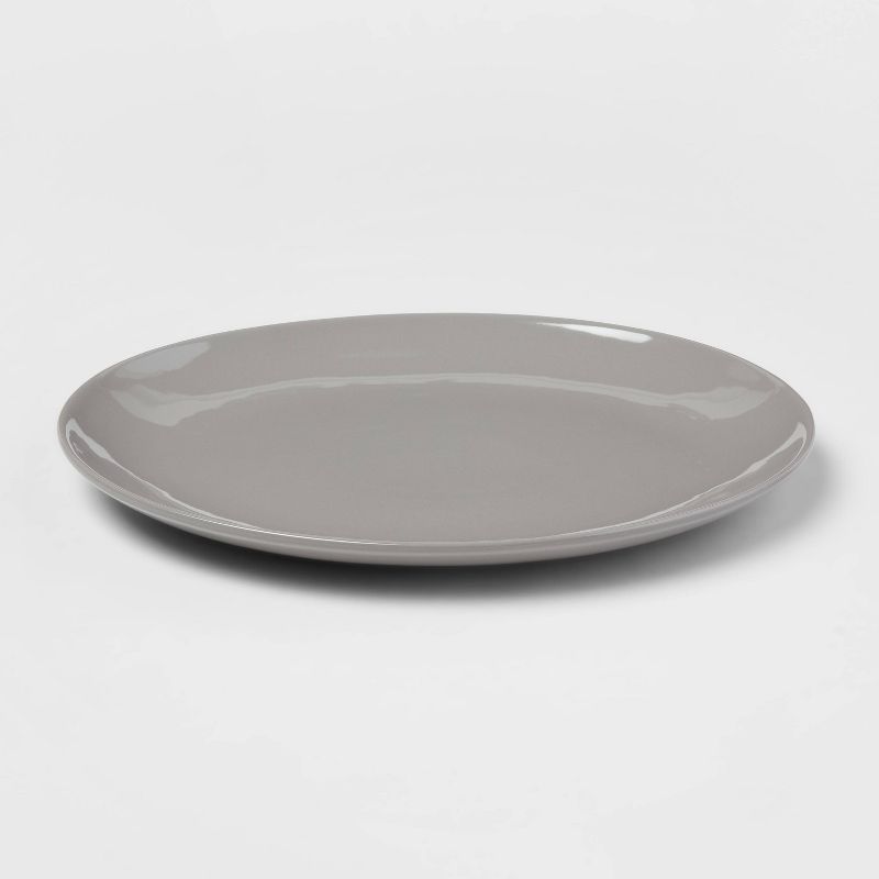 10&#34; Stoneware Avesta Serving Platter Gray - Threshold&#8482;, 1 of 5