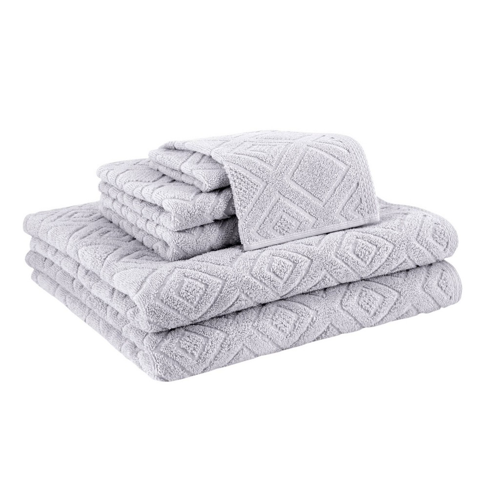 Photos - Towel 6pc LaRue Turkish Cotton Bath  Set Silver - Makroteks
