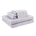 6pc LaRue Turkish Cotton Bath Towel Set  Silver - Makroteks